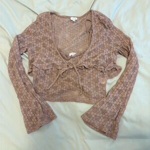 Women's Lace Cropped Top - pink